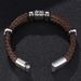 Fashion Woven Bracelet Micro Inlaid High-end Leather Double Rope Stainless Steel Magnetic Buckle Accessory_ipsvogv.com