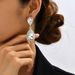 Unisex Exaggerated Bridal Wedding Earrings Popular Ladies Diamond Long Earrings Silver Tassel Earrings_ipsvogv.com