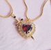 New Hot Selling Red Crystal Heart-shaped Dagger Pendant Layered Necklace With French Design For Women's Collarbone Chain_ipsvogv.com