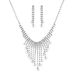 Crystal Rhinestone Bridal Jewelry Set - Necklace, Earrings & Bracelet (3-Piece Wedding Collection)_ipsvogv.com