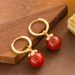 Korean Version Of Super Fairy Exquisite Fashion Festive Red Agate Ear Buckle Earrings, Women's High-end Feeling, Light_ipsvogv.com