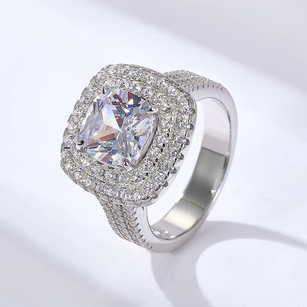 Women's Jewelry Classic Full Diamond Luxury Sterling Silver Ring Fashion Micro Inlaid Zircon Light Luxury High End Wedding Ring Jewelry_ipsvogv.com
