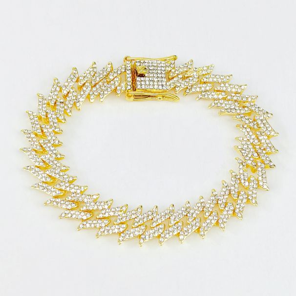 Men’s Jewelry Set Fashion10mm Small Pepper Full Diamond Alloy Necklace For Men And Women Cool Trend Hip Hop Rap Cuban Chain_ipsvogv.com