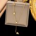 Sweet Style Peach Heart Tassel Necklace, Female Niche Design, Love Bracelet, Titanium Steel Jewelry Set_ipsvogv.com