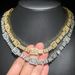 New Men And Women Hip Hop Necklace Inlaid Square Zircon Tennis Chain Gold And Silver Jewelry_ipsvogv.com