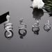 New Cool And Handsome Pattern Punk Snake Animal Exaggerated Four Piece Set Ring_ipsvogv.com