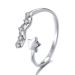 Star Studded Diamond With Hollowed Out S Sterling Silver For Women's Pentagram Open Mouth Ring Korean Version Creative_ipsvogv.com