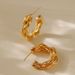 Color preserving retro earrings, geometric lines wrapped design, twisted personality earrings for women, copper plated with K real gold_ipsvogv.com