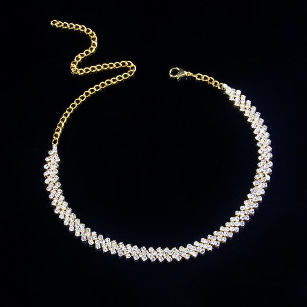 hot sale rhinestone collar necklace shiny diamond double row necklace female Net red same style personalized neckl_ipsvogv.com