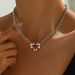 Geometric hip-hop style heart-shaped for women, versatile, niche, diamond studded design, high-end clavicle chain_ipsvogv.com