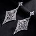 Hot Selling Geometric Rhombus Earrings Ladies Party Exaggerated Earrings Super Flash Rhinestone Earrings Earrings_ipsvogv.com
