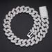 Men's Jewelry 28MM Diamond Shaped Cuban Chain Fully Inlaid With Square And Round Zircon Hip Hop Necklace Accessories_ipsvogv.com