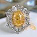 Luxurious Heavy Craft Design Sense Carat Large Pigeon Egg Ring With Full Inlay Synthetic Asscher Yellow Diamond Gemstone_ipsvogv.com