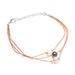 Bohemian Style Three Color Bead Leather Rope Knot Three-layer Ankle Chain_ipsvogv.com