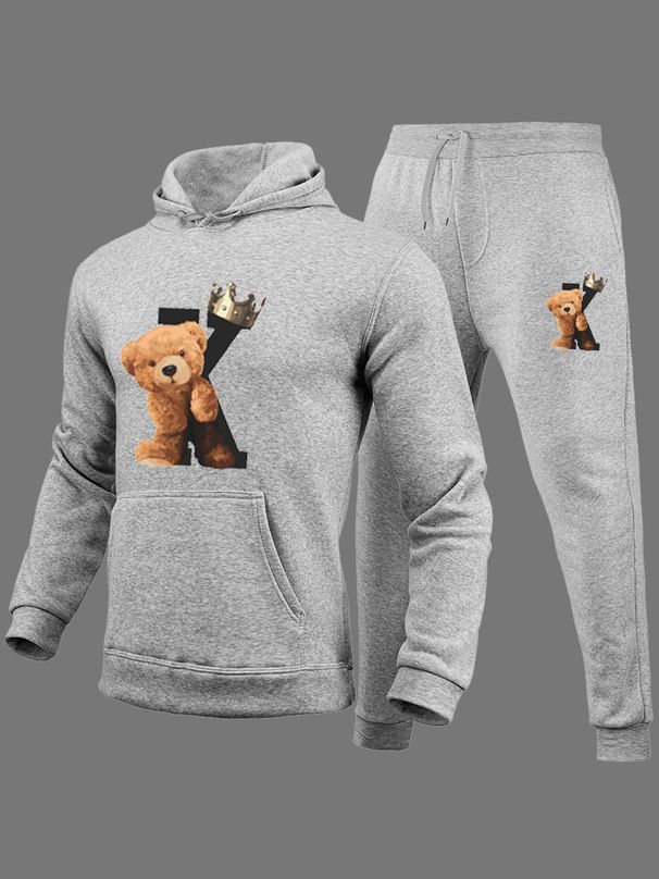 Men's Clothes 2024 New Large Size Hoodie And Fleece Thick Loose Hoodie K Bear Men's Tracksuit Hoodie_ipsvogv.com