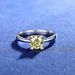 Sterling Silver Classic Letter Ring Moissanite/Hi-Carbon Diamond Adjustable Sizes For Women_ipsvogv.com