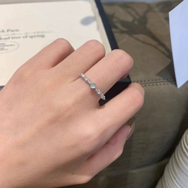 women's Hollowed Water Out Zircon Blue Light Luxury, New Chinese Style High-end Feeling, Index Finger Ring, Exquisite Luxury, Feeling, Ring,_ipsvogv.com