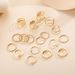 Fashion Gold Fried Dough Twists Chain Multi-layer Cross 18 Piece Set Ring New_ipsvogv.com