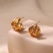 French irregular earrings silver needle hypoallergenic personality C shaped trendy earrings geometric line design K gold plated_ipsvogv.com