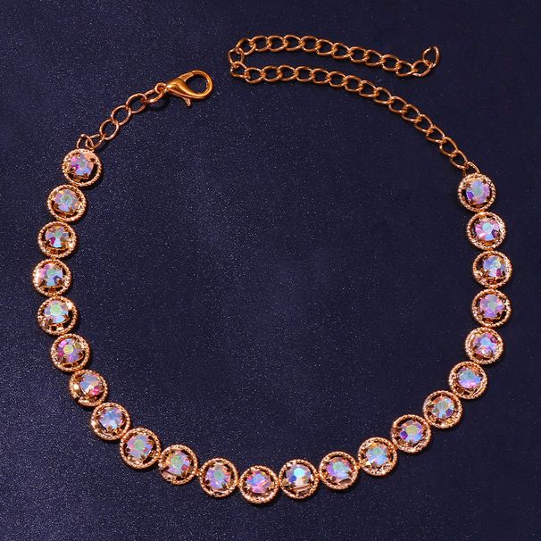 Jewelry Novel Colorful Diamond-encrusted Anklet Women's Fashion All-match Beach Circle Anklet_ipsvogv.com