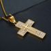 New Hip-Hop Jewelry Titanium Steel Gold-Plated Diamond-Studded Cross Pendant Necklace_ipsvogv.com