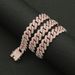 Hip hop style Cuban chain necklace for men and women full of diamonds, diamond shaped double rows of diamonds, trendy accessories necklace_ipsvogv.com
