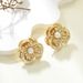Silver Needle Exaggerated Metal Style Geometric Flower Tassel Personality Fashion Studs High-end Earrings_ipsvogv.com