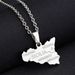 Stainless Steel Italy Sicily Map Necklace Geometric Glossy Unisex Titanium Pendant Accessories_ipsvogv.com
