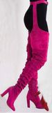 Women's Shoes style solid color suede fashion pointed toe personality thick heel over the knee and waist sexy boots women's fashion boots_ipsvogv.com