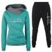 Women's Clothing Women's sweater suit, hoodie, two piece set, electrocardiogram, love map, trendy new style, women's trousers, long sleeves_ipsvogv.com