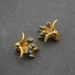 Vintage Glass Flower Bouquet Ear Clip Earnail Brooch Set Blue Magnolia Enamel Bell Orchid_ipsvogv.com