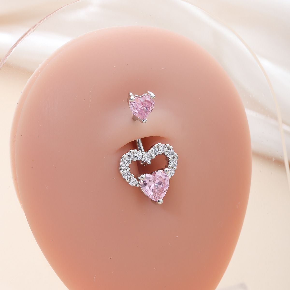 Wind, personality, love, niche design, versatile nail, inlaid zircon navel buckle, puncture accessory_ipsvogv.com