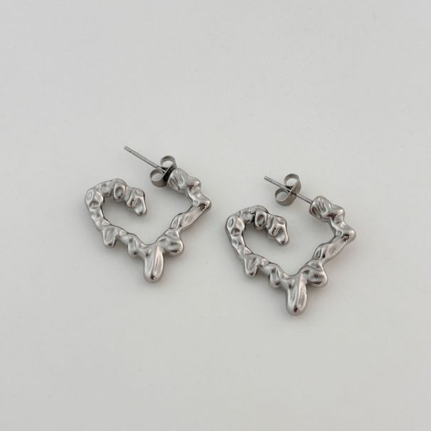 Women’s Jewelry Set Fashion Titanium Steel Retro Peach Heart Leather Rope Chain Necklace Earrings Set_ipsvogv.com