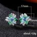 Cao Shi's New Green Enamel Flower Earrings With Dropped Zircon Ear Buckle_ipsvogv.com
