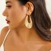 Exaggerated Geometric Curved Striped With Niche Design, Metallic Personality Earrings_ipsvogv.com