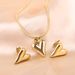 New creative fashion glossy simple love necklace earrings set_ipsvogv.com