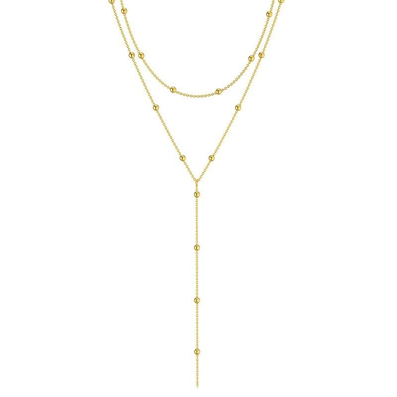 Fashionable And Minimalist Geometric Tassels, Round Beads, Collarbone Multi-layer Temperament N, Creative Long_ipsvogv.com