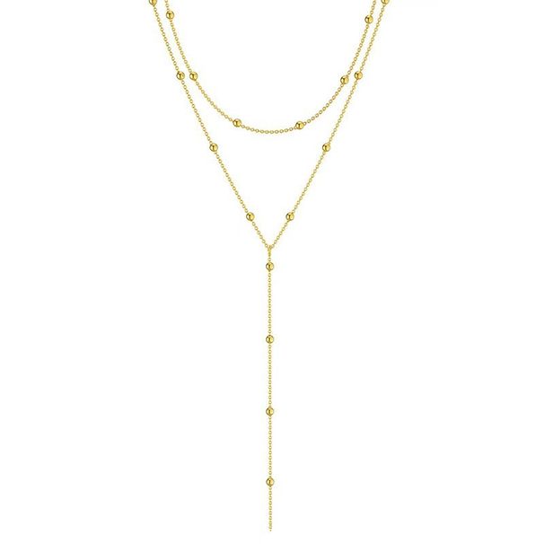 Fashionable And Minimalist Geometric Tassels, Round Beads, Collarbone Multi-layer Temperament N, Creative Long_ipsvogv.com