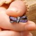 Cao Shi's Sweet Cool Girl Must Have Ring For Women, Black Purple, Small And Unique Personalized Jewelry, Double Layer_ipsvogv.com