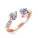 New Fashion heart-shaped zircon ring for women, light luxury, personalized temperament, open ring, fashionable and high-end Feeling ring For Gift_ipsvogv.com