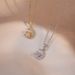 Necklace Women's Network Red Sweet Star Moon Zircon Geometry Small and Luxury New Design Sense Pendant Temperament Titanium Steel Necklace_ipsvogv.com