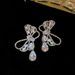 Zircon Hollow Bow, Water Droplet Necklace, Earring Set, Sparkling Diamond, Light Luxury, High-end Clavicle, Fashionable_ipsvogv.com