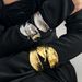 Fashionable Metallic Texture Linen Bracelet, Exaggerated Pleated Leaf-shaped Bracelet_ipsvogv.com
