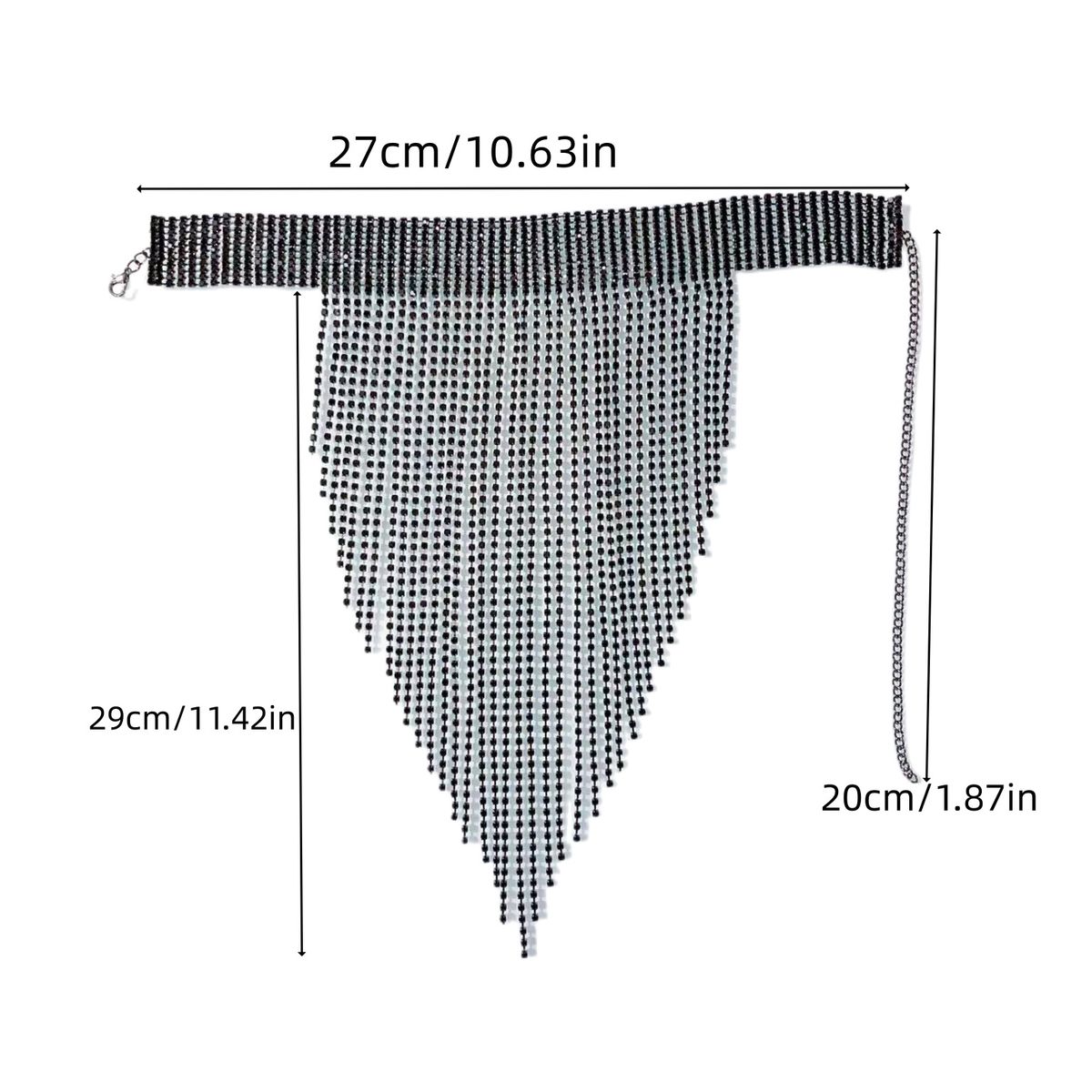 Simple versatile necklaces, luxury rhinestone tassel necklaces, sexy bar and nightclub accessories choker_ipsvogv.com