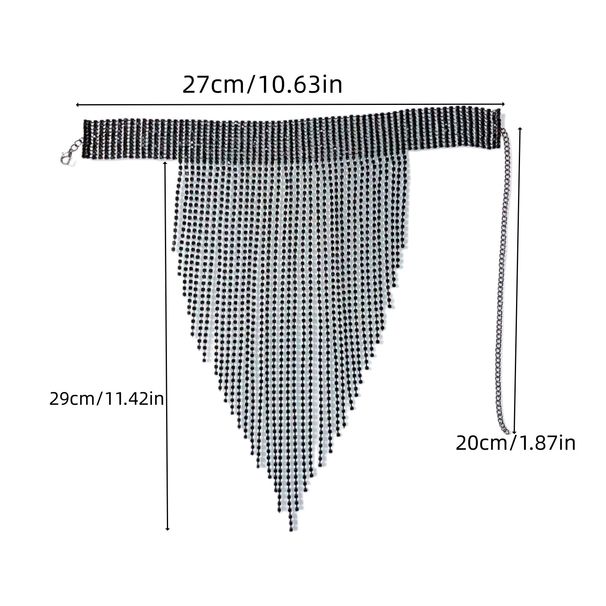 Simple versatile necklaces, luxury rhinestone tassel necklaces, sexy bar and nightclub accessories choker_ipsvogv.com