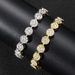 Unisex Alloy Bracelet 10mm Hip Hop Flower Petals Round Cuban Chain Men's Cool Hip Hop Full Diamond Bracelet_ipsvogv.com