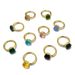 Faceted Geometric Copper Ring Multi-Color Crystal Mushroom Head Jewelry For Men And Women_ipsvogv.com