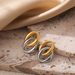 Fashion Simple Personality Earrings Stainless Steel Plated And Silver Two Color O Shaped Double Ring Buckle Earrings_ipsvogv.com