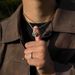 Gold Round Ancient Coin Inlaid Necklace For Men And Women, High End And Versatile Sweater Chain, Waterproof And Sweat Proof, No Fading_ipsvogv.com