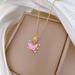 Pink 【 】 Butterfly Zircon Light Luxury Charm Gorgeous Full Diamond Necklace Women's Versatile Clavicle Titanium Steel 【 】_ipsvogv.com